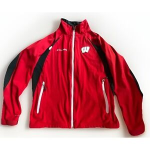 Columbia Omni-Heat Wisconsin Badgers Jacket Men's M Red Full Zip embroidered